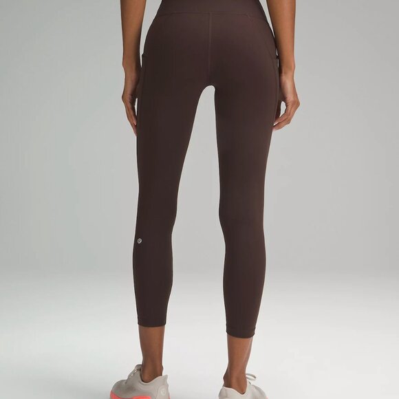 Lululemon Wunder Train High-Rise Crop with Pockets 23", Color Espresso, Size 12 - Picture 4 of 8